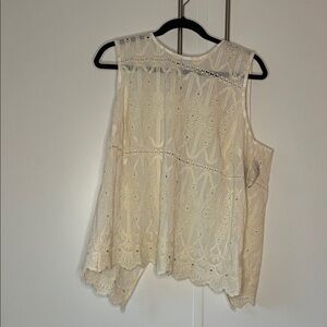 Torrid Cream Lace Sleeveless Blouse